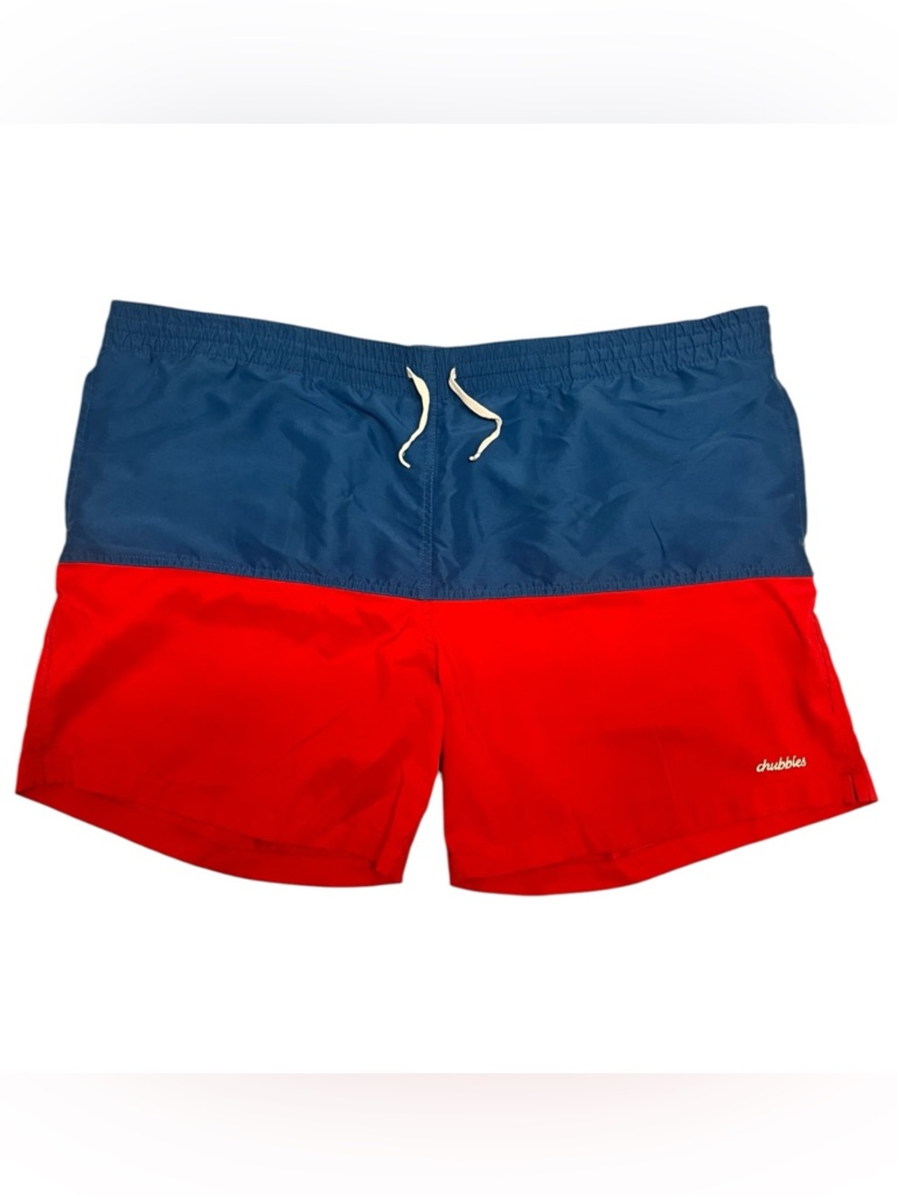 Chubbies Swim Trunks Men’s 2XL Mesh Liner 6.5” Summer Blue Red Colorblock